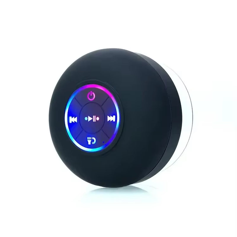 AquaBeat Mini: Waterproof LED Bluetooth Speaker with Powerful Sound & Suction Cup Mount